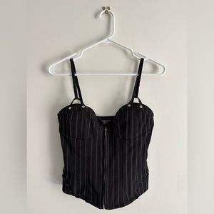 GUESS pin stripe corset top
